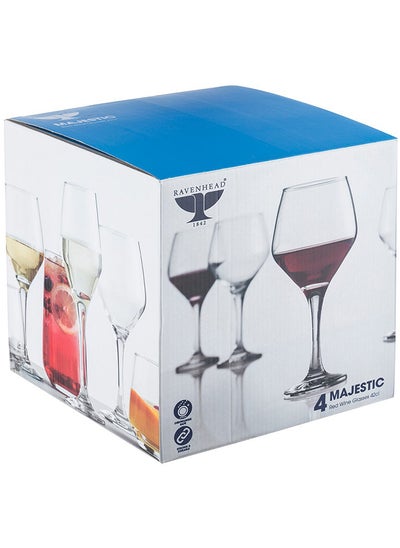 Buy Majestic Red Wine Glass, Clear - Set of 4 in UAE