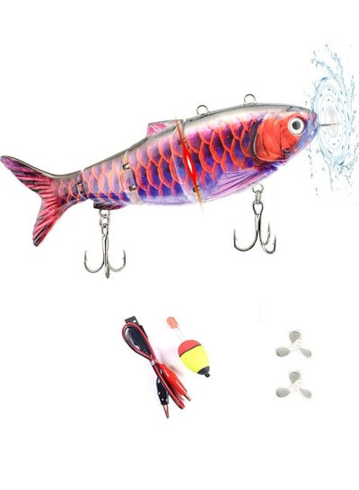 اشتري Electric Fishing Lures, Automatic Swinger Bait with Propeller and LED Light, Smart Bait Rechargeable Colorful Bionic Bait with USB Cable في الامارات