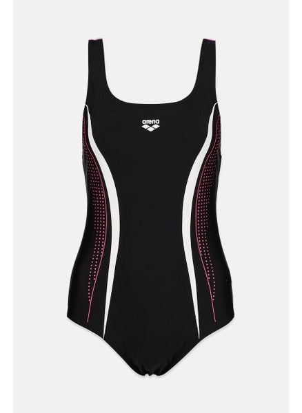 اشتري Women Brand Logo One Piece Swimsuit, Black Combo في السعودية