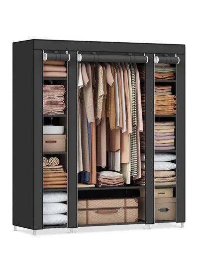 اشتري Black LSF03H Fabric Wardrobe for Home, Living Room, Drawing Room (150x45x175cm) في الامارات