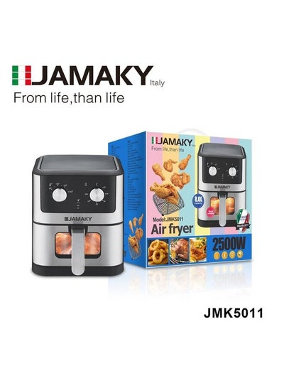 Buy Fryer without oil, 2500 watts, 8.0 liters, black Italian from Jamaky in Egypt