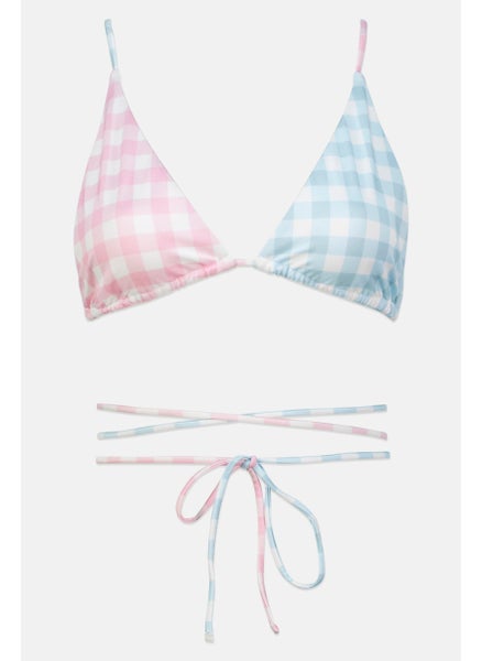 اشتري Women Gingham Pattern Bikini Top, Pink Combo في الامارات