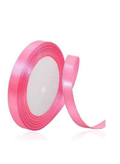 اشتري Hot Pink Satin Ribbon, 12mm x 25yd Fabric Polyester Ribbon for Gift Wrapping, Party Favors, Wedding Decorations, Bow Making, Bouquets, Sewing Projects & Craft Supplies في الامارات