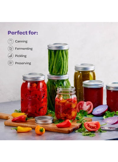 اشتري Wide Mouth  Jars 16 Oz [5 Pack] With Jar Lids And Bands في الامارات