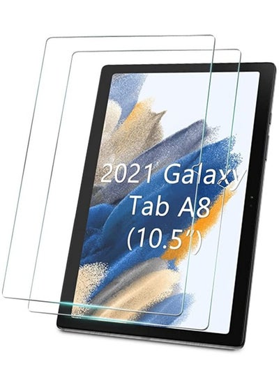 اشتري 2 Pack Galaxy Tab A8 10.5 Clear Tempered Glass Screen Protector  Bubble Free Installation 9H Hardness في الامارات