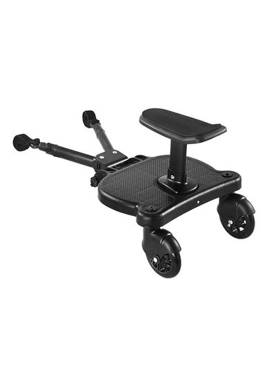 اشتري Stroller Board with Detachable Seat, 2 in 1 Sit and Stand Stroller Glider Board for Most Strollers, Holds Children Up to 55 LBs Stroller Standing Board (Black) في السعودية