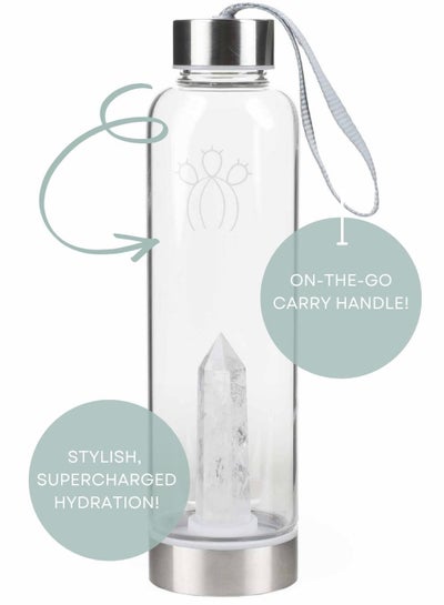 Buy Clear Quartz Interchangeable Crystal Water Bottle, 500ml in UAE