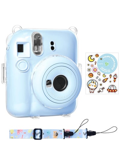 Buy Clear Case Compatible With Fujifilm Instax Mini 12 Instant Camera Transparent Protective Case With Photo Storage Pocket Cute Sticker And Strap in UAE