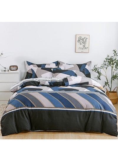 اشتري 6-Piece Double Size Duvet Cover Set|1 Duvet Cover + 1 Flat Sheet + 4 Pillow Cases|Microfibre|BISCAY في الامارات