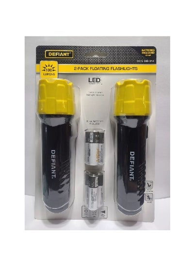 Buy 2-Piece 100 Lumens LED Floating Flashlight Set Yellow and Black 5.4 x 27.6 x 19.1 cm 1005 986 614 in Saudi Arabia