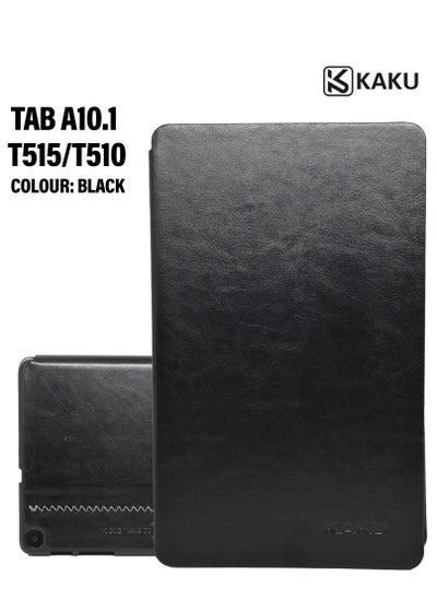 اشتري جراب Galaxy Tab A 10.1 ، غطاء حماية جلدي لهاتف Samsung Galaxy T515 / T510 أسود في الامارات