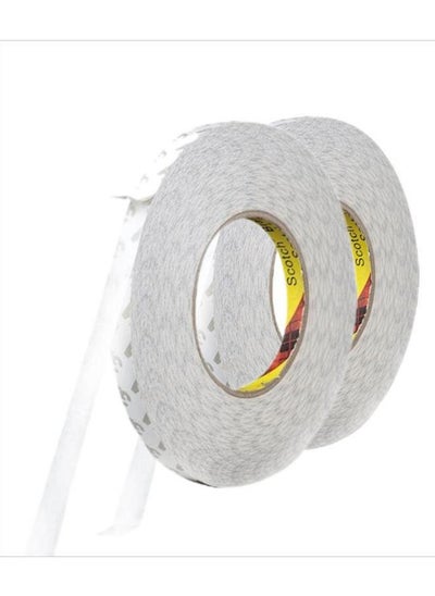 Buy 2 Rolls 0.39 inch Width x 16.4 FT Length Double Sided Tape, Foam Tape Waterproof Mounting Adhesive Tape, Removable Tape for Walls, 3D Wall Panels, DIY Projects, Poster, Car Trim, Home/Office Decor in Saudi Arabia