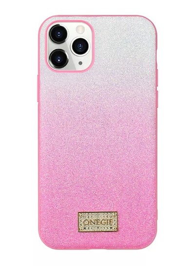 Buy iPhone 12 Pro / 12 Glitter Case Fashion Sparkle Bling Cover Slim Shockproof PC TPU Shiny Sequin Fabric Back Cover Gradient Pink in UAE