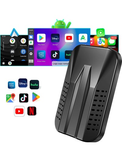 Buy Wireless CarPlay Adapter with Netflix Disney+ YouTube Google Play, CarPlay&Android Auto Wireless Adapter for OEM Wired Carplay Cars, Upgrade Magic Box 2.0, Plug&Play,No Delay,TF Card,Mirroring in UAE