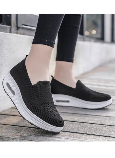 اشتري Fashion Ladies Slip On Thick Sole Air Cushion Shoes Rocking Shoes Dance Shoes Soft Sole Comfortable Women's Shoes في الامارات