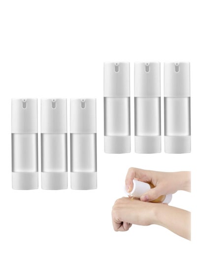 Buy Refillable Airless Pump Bottle, 1 Oz 30ML Empty Travel Foundation Containers, Airless Cosmetic Pump Bottle for Hand Sanitizer, Toner, Gel, Hair Oil, Lotion and Face Cream (Pack of 6, Frosted) in UAE