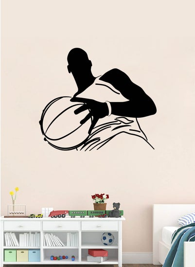 Buy Basketball Player Pose Wall Decal - Wall Arts Home Décor - Wall Sticker, 60x80 cm by Spoil Your Wall in UAE