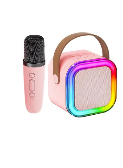 Buy Kids Karaoke Microphone Machine Wireless Mini Portable Bluetooth Speaker Music Toys Fun Birthday Gifts for Girls, Boys & Toddlers for Singing Birthday - Pink in Egypt