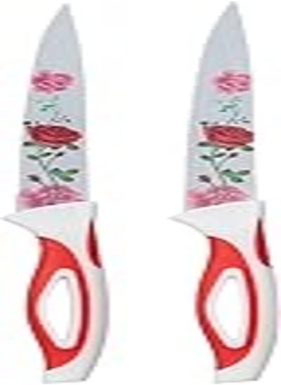 Buy Crown Bird Ceramic Kitchen Knife Set, 2 Pieces - Assorted Colors in Egypt