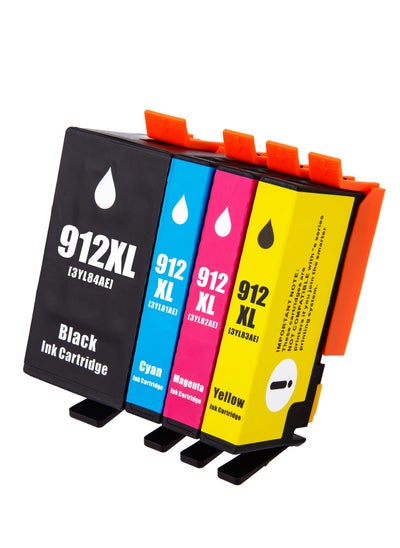 Buy Ink Cartridges 912XL for HP Set High Yield 4 Pack Black Cyan Magenta Yellow for OfficeJet in Saudi Arabia