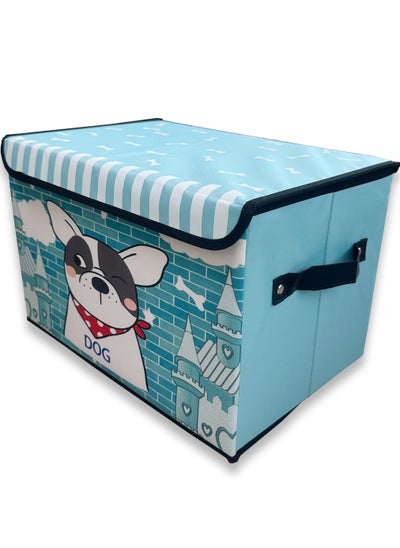 Buy Foldable Large Kids Toy Chest with Flip-Top Lid, Collapsible Fabric Animal Toy Storage Organizer/Bin/Box/Basket/Trunk with Lid for Toddler with Lid Children and Baby Nursery in UAE