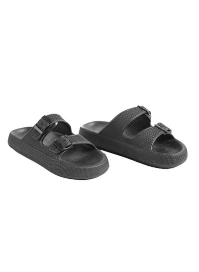 اشتري Porto Black double buckle sandal في مصر