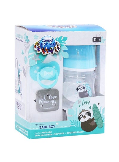 Buy CANPOL BABIES Bottle Anti-Colic EasyStart + Soother + Safety Clip - Blue in Egypt