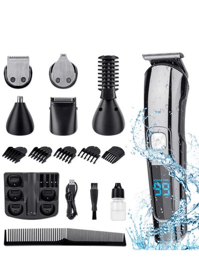 اشتري Hair Clipper Cordless Professional 11 in 1 Hair Trimmers Multifunctional Mens Grooming Kit for Beard Face Nose and Ear Hair Waterproof USB Rechargeable في الامارات