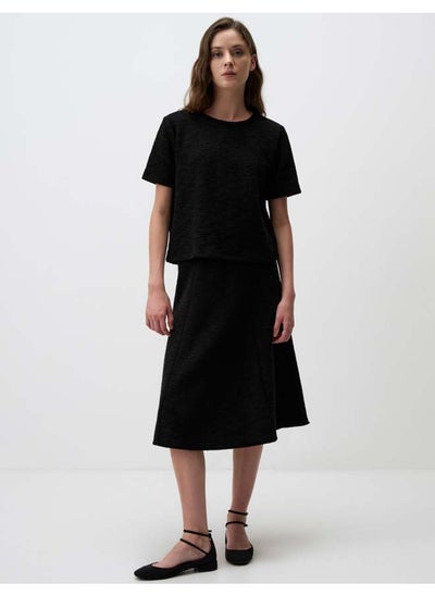 Buy High Waist Relaxed Fit Knitted Midi Skirt in Egypt