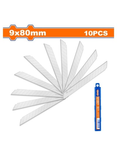 Buy Wadfow 10 Pcs Snap-Off Knife Blades Set 9x80mm (WMK1K09) in UAE