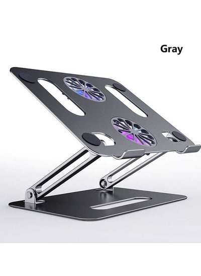 اشتري Foldable Aluminum Laptop Stand With Heat Sink Gray في السعودية