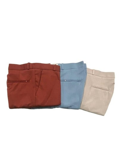 اشتري Men's Regular Fitted Everyday Wear Ankle Length Pants | 3 pc combo | Mens Pants | Trouser في الامارات