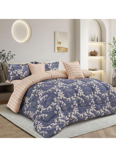 Buy Summer comforter set 6 pieces velvet medium filling excellent quality 230*250 in Saudi Arabia