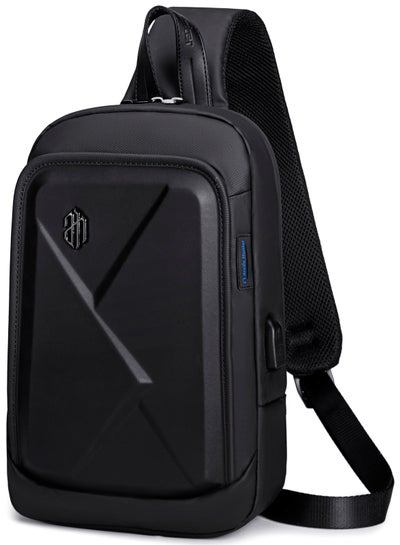 Buy Hard Shell Cross Body Sling Bag Water Resistant Anti Theft Unisex Shoulder bag with Built in USB Port for Travel Business XB00080 in UAE