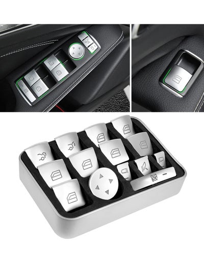 Buy Inner Door Power Window Switch Button Covers Trim Sticker, Replacement Compatible with Mercedes Benz A B C E G GLA CLA GLK GL ML GLE Class W204 W212 W246 W166 X166 X204, for Tesla Modle X S 14 PCS in UAE