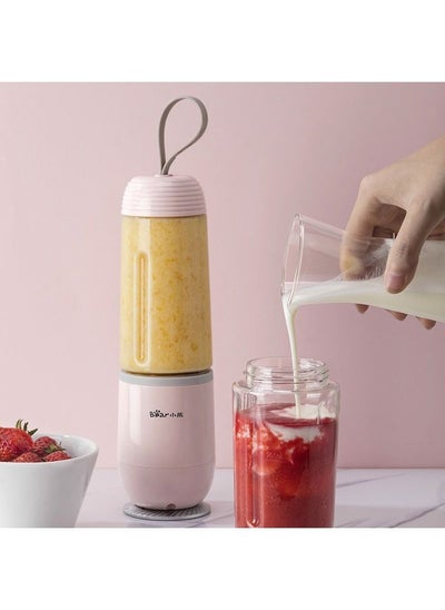 Buy Portable Corded Electric Smoothie Blender 350ml pink in Saudi Arabia