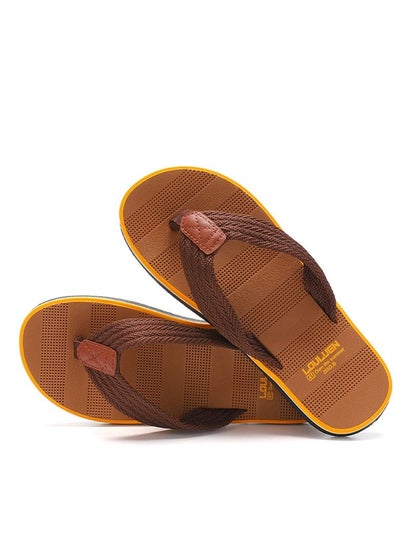 اشتري 2023 New Men's Anti-Skid Flip-Flops Brown في الامارات