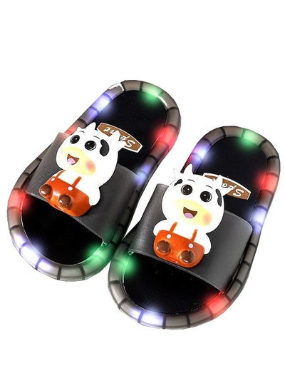 Buy Flashing Kids Slippers Home and Non-Slip Summer sandals With cute Animal Figuers in UAE