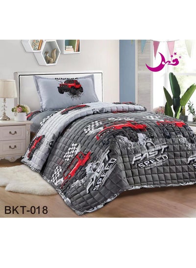 Buy Compressed bed comforter set consisting of 3 pieces, children's drawings in Saudi Arabia