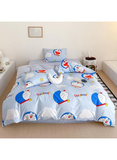 Buy 4-Piece Doraemon Cotton Comfortable Set Fitted Sheet Set Children'S Day Gift Birthday Gift in Saudi Arabia