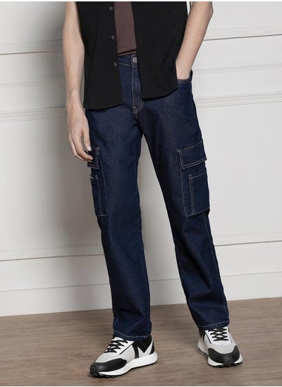 Buy Relaxed Fit Cargo Jeans in Saudi Arabia