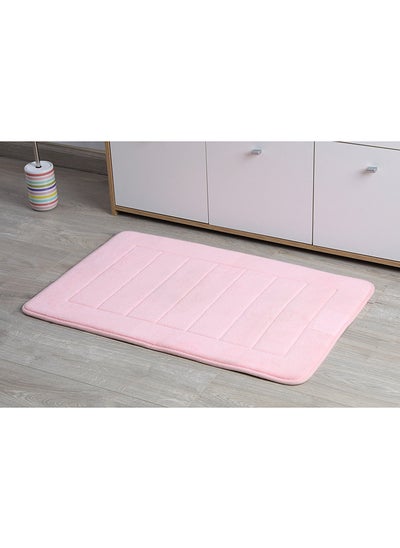 اشتري Luxe Velvet Memory Foam Bathmat 60x90cm-pink في الامارات