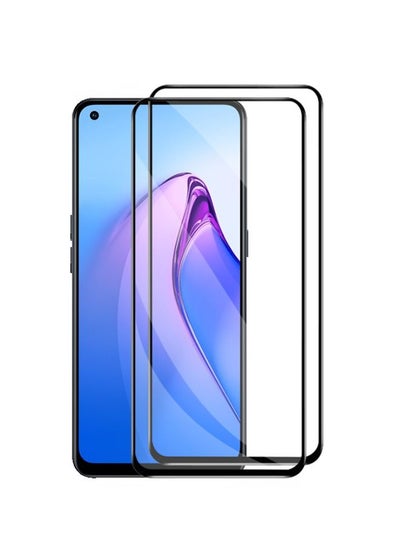 Buy Pack Of 2 for Oppo Reno8 Z 5G Screen Protector 9H Hardness Full Coverage Screen Guard HD Ultra-thin Tempered Glass Screen Protector- Black in UAE