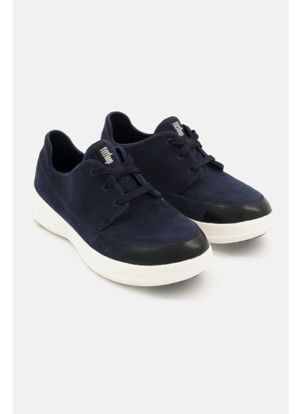 Buy Women Lace Up Suede Sneaker, Navy Blue in UAE