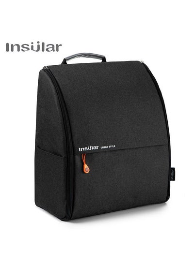 اشتري Insular Unisex Polyester Large Mommy Daddy Backpack Baby Clothes Diaper Nappy Milk Powder Bottle Travelling Storage Bag with Stroller Straps Changing Mat Wet Bag--Black في الامارات