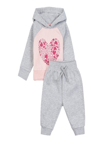 اشتري Elle Toddler Heart Raglan Hoody and Joggers Set في الامارات