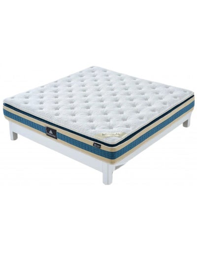 Buy Midikal | Multi Layer Bed Mattress with Springs - Blue & White in Saudi Arabia