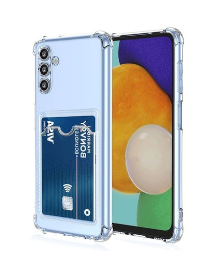 Buy Clear Wallet Phone Case for Samsung Galaxy A34 4G / 5G Upgrade Card Slot Case Slim Fit Protective Soft TPU Shockproof Cover with Cute Card Holder - Transparent in Egypt