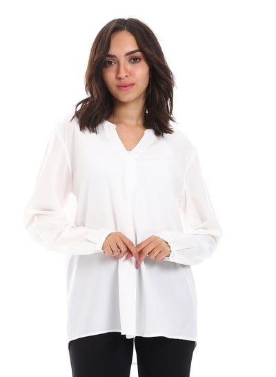 Buy Women Casual Roll Up Sleeves Shirt - Off White in Egypt