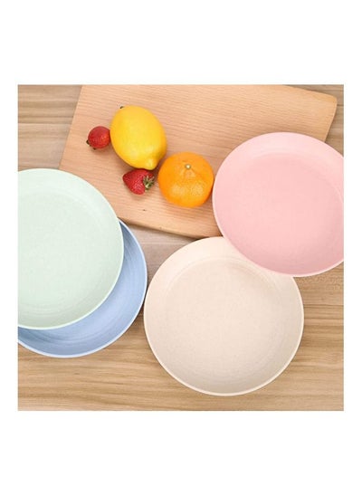 Buy Wheat Straw life Unbreakable Plates - Reusable Plate Set - Dishwasher & Microwave Safe - Perfect for Dinner Dishes - Healthy for Kids Children Toddler & Adult, BPA Free & Eco-Friendly (Medium) in UAE